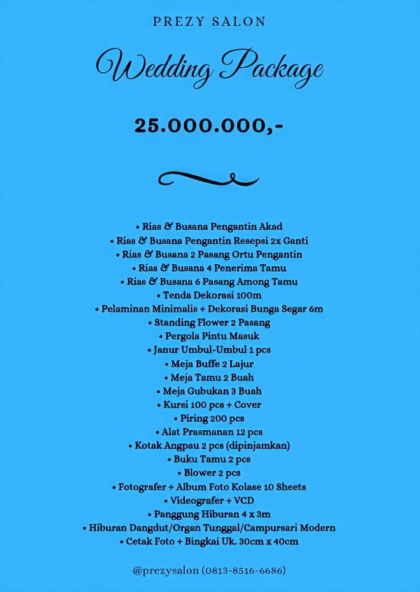 Paket Paket Rias Pengantin dan Tenda Prezy Salon Terlengkap